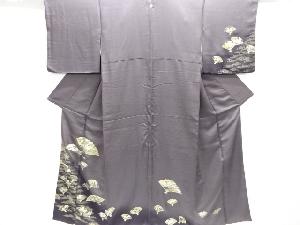 東京ますいわ屋　金彩扇に鶴花模様刺繍一つ紋訪問着